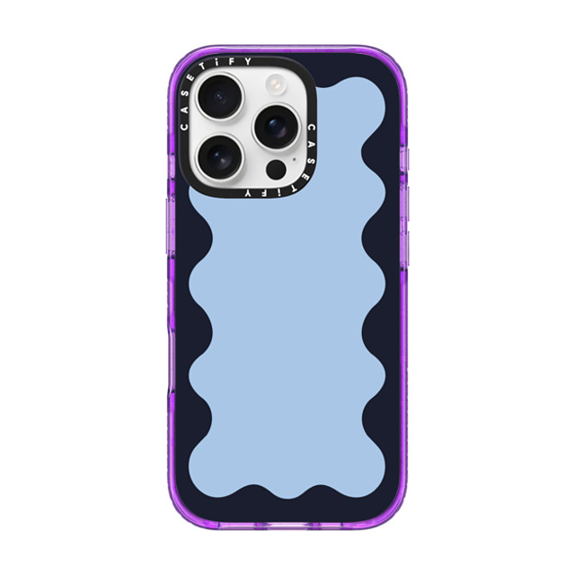 The House That Lars Built x CASETiFY iPhone 16 Pro ケース Preppy,Pattern パープル インパクトケース MagSafe対応 Blue Background Wavy Border Back to School The House That Lars Built x CASETiFY iPhone 16 Pro ケース Preppy,Pattern パープル インパクトケース MagSafe対応 Blue Background Wavy Border Back to School