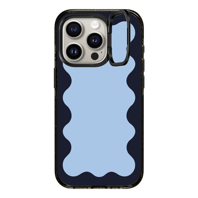 The House That Lars Built x CASETiFY iPhone 15 Pro ケース Preppy,Pattern ブラック インパクトリングスタンドケース MagSafe対応 Blue Background Wavy Border Back to School The House That Lars Built x CASETiFY iPhone 15 Pro ケース Preppy,Pattern ブラック インパクトリングスタンドケース MagSafe対応 Blue Background Wavy Border Back to School
