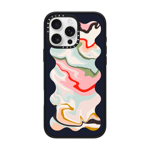 The House That Lars Built x CASETiFY iPhone 16 Pro Max Case Geometric,Fine Art マットブラック Impact Case MagSafe Compatible Retro Rainbow with Black Wavy Border Mother's Day The House That Lars Built x CASETiFY iPhone 16 Pro Max Case Geometric,Fine Art マットブラック Impact Case MagSafe Compatible Retro Rainbow with Black Wavy Border Mother's Day