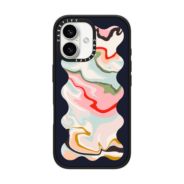 The House That Lars Built x CASETiFY iPhone 16 ケース Geometric,Fine Art マットブラック インパクトケース MagSafe対応 Retro Rainbow with Black Wavy Border Mother's Day The House That Lars Built x CASETiFY iPhone 16 ケース Geometric,Fine Art マットブラック インパクトケース MagSafe対応 Retro Rainbow with Black Wavy Border Mother's Day