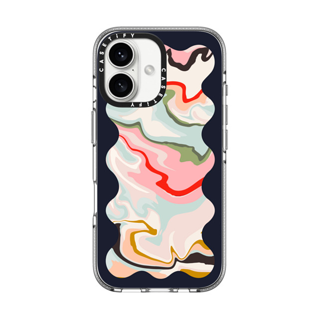 The House That Lars Built x CASETiFY iPhone 16 Case Geometric,Fine Art Clear Clear Case MagSafe Compatible Retro Rainbow with Black Wavy Border Father's Day The House That Lars Built x CASETiFY iPhone 16 Case Geometric,Fine Art Clear Clear Case MagSafe Compatible Retro Rainbow with Black Wavy Border Father's Day