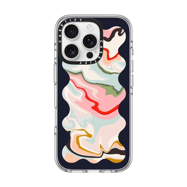 The House That Lars Built x CASETiFY iPhone 16 Pro Case Geometric,Fine Art クリア クリア ケース MagSafe対応 Retro Rainbow with Black Wavy Border Back to School The House That Lars Built x CASETiFY iPhone 16 Pro Case Geometric,Fine Art クリア クリア ケース MagSafe対応 Retro Rainbow with Black Wavy Border Back to School