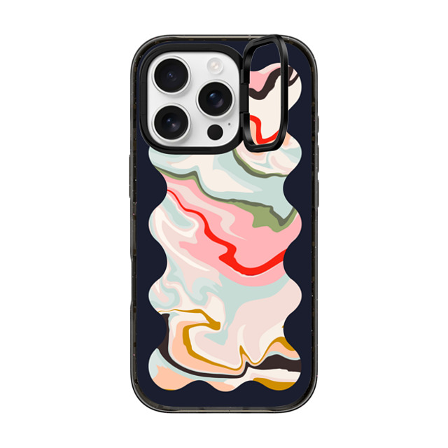 The House That Lars Built x CASETiFY iPhone 16 Pro Case Geometric,Fine Art Black インパクトリングスタンドケース MagSafe対応 Retro Rainbow with Black Wavy Border Mother's Day The House That Lars Built x CASETiFY iPhone 16 Pro Case Geometric,Fine Art Black インパクトリングスタンドケース MagSafe対応 Retro Rainbow with Black Wavy Border Mother's Day