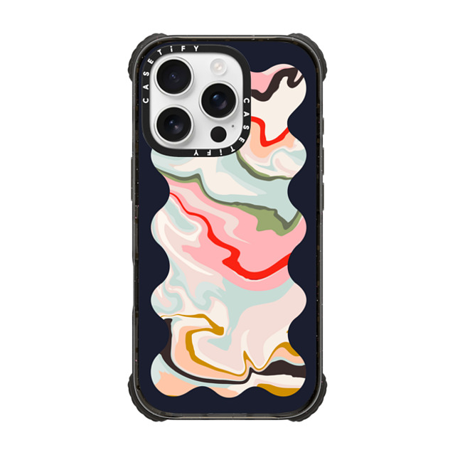 The House That Lars Built x CASETiFY iPhone 16 Pro ケース Geometric,Fine Art ブラック ウルトラ インパクトケース MagSafe 対応 Retro Rainbow with Black Wavy Border Father's Day The House That Lars Built x CASETiFY iPhone 16 Pro ケース Geometric,Fine Art ブラック ウルトラ インパクトケース MagSafe 対応 Retro Rainbow with Black Wavy Border Father's Day