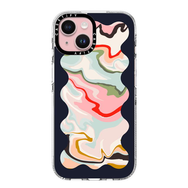 The House That Lars Built x CASETiFY iPhone 15 Case Geometric,Fine Art クリア クリア ケース MagSafe対応 Retro Rainbow with Black Wavy Border Back to School The House That Lars Built x CASETiFY iPhone 15 Case Geometric,Fine Art クリア クリア ケース MagSafe対応 Retro Rainbow with Black Wavy Border Back to School