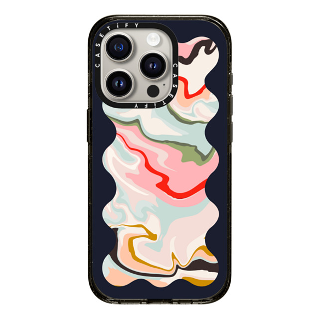 The House That Lars Built x CASETiFY iPhone 15 Pro Case Geometric,Fine Art ブラック インパクトケース MagSafe対応 Retro Rainbow with Black Wavy Border Mother's Day The House That Lars Built x CASETiFY iPhone 15 Pro Case Geometric,Fine Art ブラック インパクトケース MagSafe対応 Retro Rainbow with Black Wavy Border Mother's Day