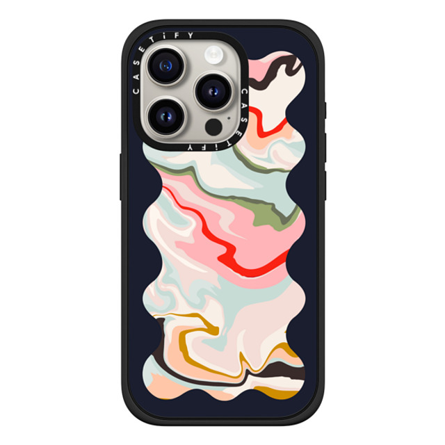The House That Lars Built x CASETiFY iPhone 15 Pro Case Geometric,Fine Art Matte Black Impact Case MagSafe Compatible Retro Rainbow with Black Wavy Border Back to School The House That Lars Built x CASETiFY iPhone 15 Pro Case Geometric,Fine Art Matte Black Impact Case MagSafe Compatible Retro Rainbow with Black Wavy Border Back to School
