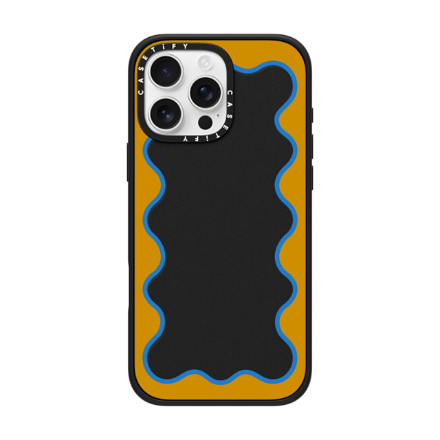 The House That Lars Built x CASETiFY iPhone 16 Pro Max ケース マットブラック インパクトケース Blue and Yellow Wavy Border
