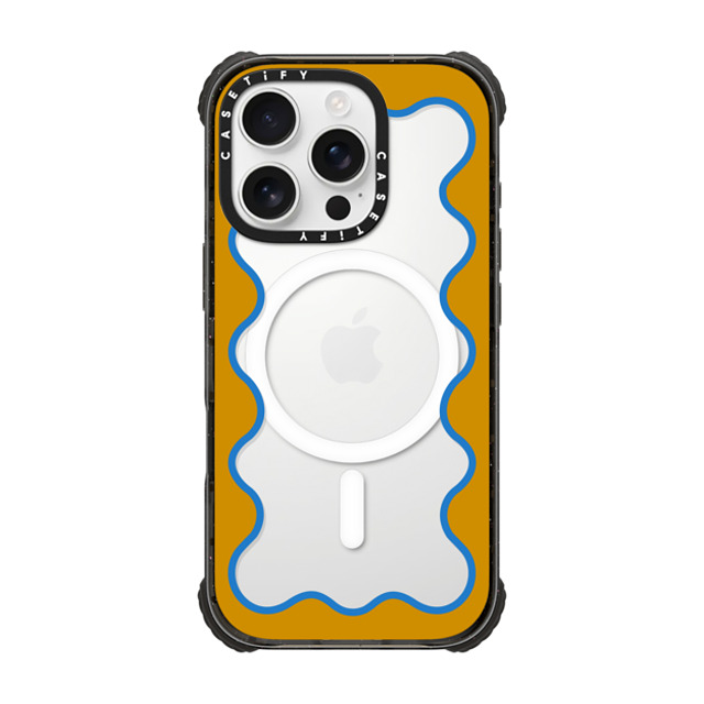 The House That Lars Built x CASETiFY iPhone 16 Pro Case Black ウルトラ インパクトケース MagSafe 対応 Blue and Yellow Wavy Border The House That Lars Built x CASETiFY iPhone 16 Pro Case Black ウルトラ インパクトケース MagSafe 対応 Blue and Yellow Wavy Border