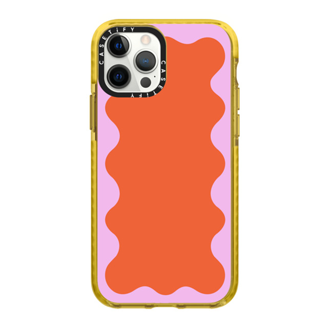 The House That Lars Built x CASETiFY iPhone 12 Pro Max Case Geometric,Abstract イエロー インパクトケース Pink Wavy Border on Orange Mother's Day The House That Lars Built x CASETiFY iPhone 12 Pro Max Case Geometric,Abstract イエロー インパクトケース Pink Wavy Border on Orange Mother's Day