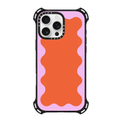 iPhone 16 Pro Max - Pink Wavy Border on Orange