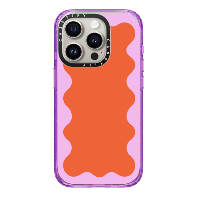 The House That Lars Built x CASETiFY iPhone 15 Pro Case Geometric,Abstract Glitter Purple Impact Case MagSafe Compatible Pink Wavy Border on Orange Mother's Day The House That Lars Built x CASETiFY iPhone 15 Pro Case Geometric,Abstract Glitter Purple Impact Case MagSafe Compatible Pink Wavy Border on Orange Mother's Day