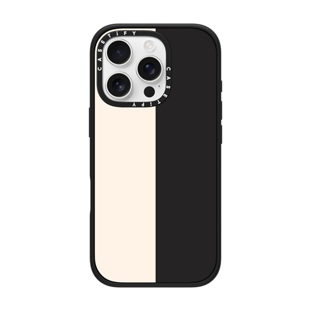 The House That Lars Built x CASETiFY iPhone 16 Pro ケース マットブラック インパクトケース MagSafe対応 White/Black Colorblock