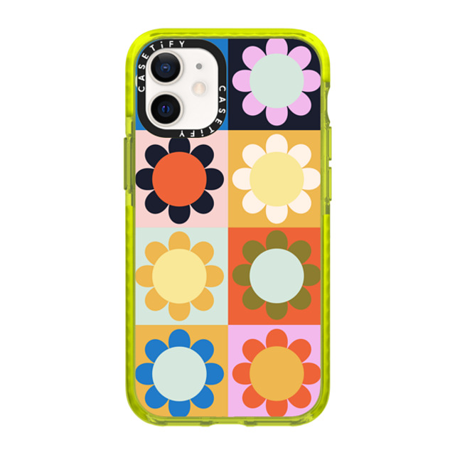 The House That Lars Built x CASETiFY iPhone 12 mini Case Floral,Geometric ネオン イエロー インパクトケース Retro Florals Mother's Day The House That Lars Built x CASETiFY iPhone 12 mini Case Floral,Geometric ネオン イエロー インパクトケース Retro Florals Mother's Day