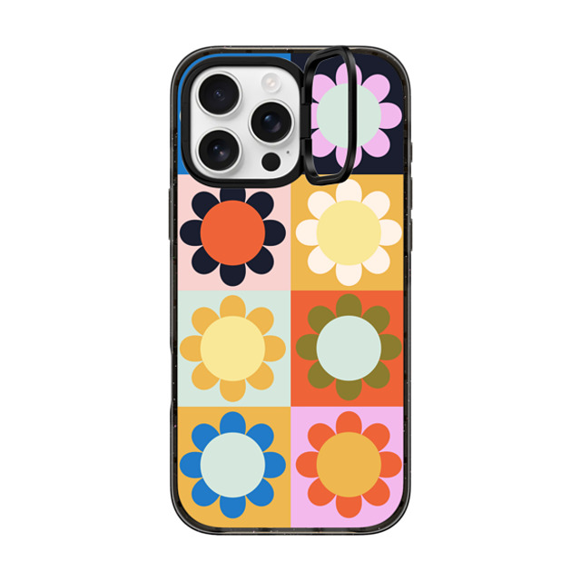 The House That Lars Built x CASETiFY iPhone 16 Pro Max ケース ブラック インパクトリングスタンドケース MagSafe対応 Retro Florals