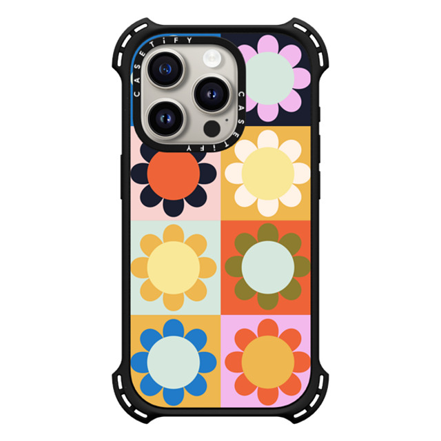 The House That Lars Built x CASETiFY iPhone 15 Pro Case Floral,Geometric マットブラック バウンスケース Retro Florals Mother's Day The House That Lars Built x CASETiFY iPhone 15 Pro Case Floral,Geometric マットブラック バウンスケース Retro Florals Mother's Day