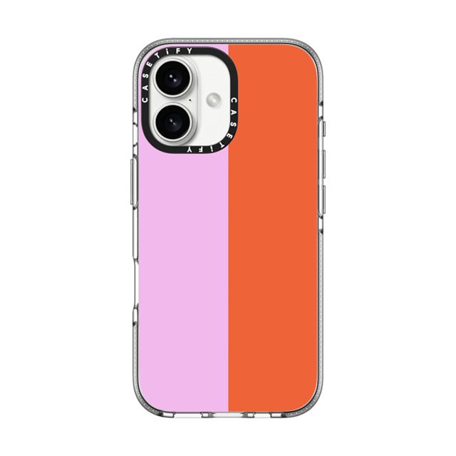 The House That Lars Built x CASETiFY iPhone 16 ケース クリア クリア ケース MagSafe対応 Pink/Red Colorblock