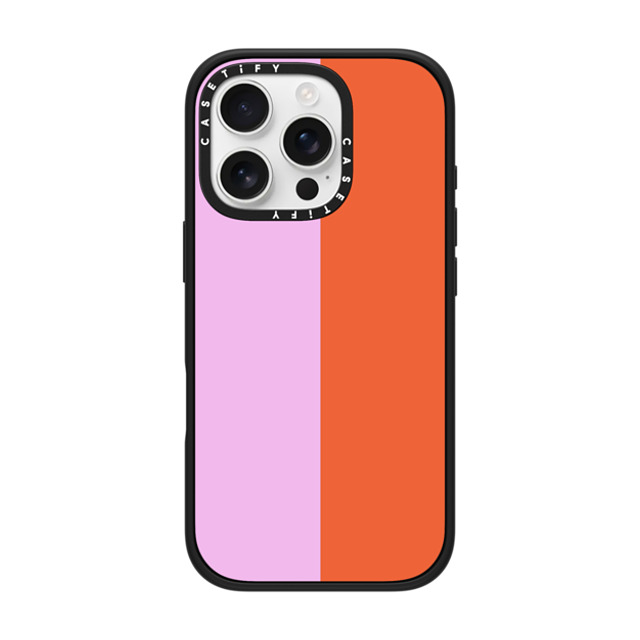 The House That Lars Built x CASETiFY iPhone 16 Pro ケース マットブラック インパクトケース Pink/Red Colorblock