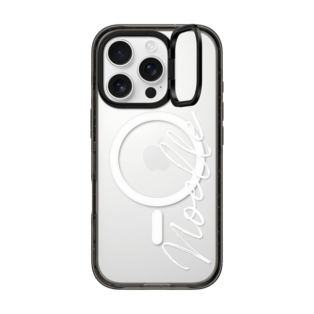 CASETiFY iPhone 16 Pro ケース ブラック インパクトリングスタンドケース MagSafe対応 Customization - (Noelle)