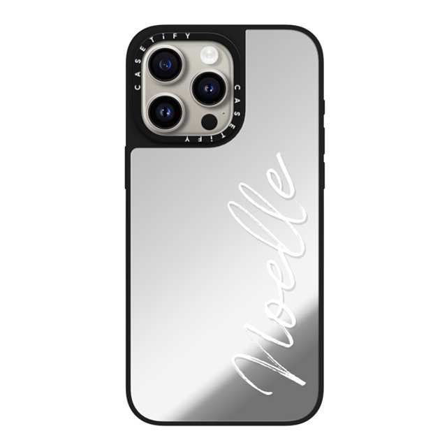 CASETiFY iPhone 15 Pro Max ケース Silver on Black ミラーケース MagSafe対応 Customization - (Noelle)