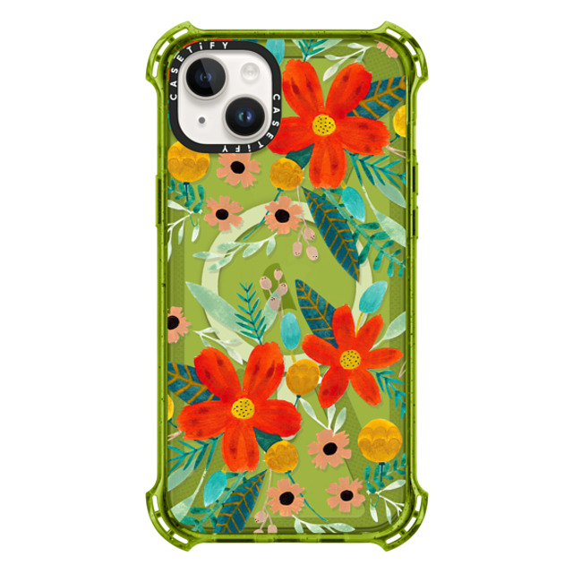 Artiisan x CASETiFY iPhone 14 Plus ケース Floral Kiwi バウンスケース Red Flowers Father's Day Artiisan x CASETiFY iPhone 14 Plus ケース Floral Kiwi バウンスケース Red Flowers Father's Day