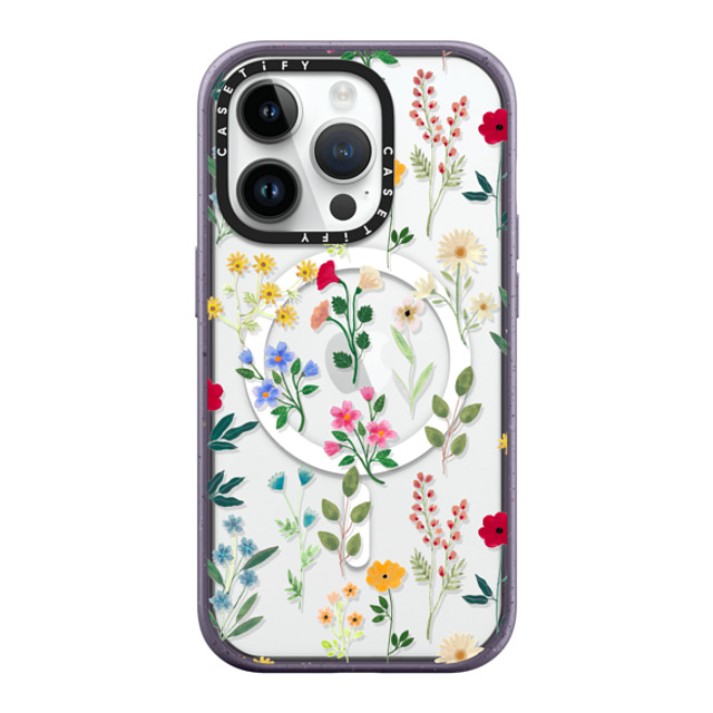 Artiisan x CASETiFY iPhone 14 Pro ケース Matte Deep Purple インパクトケース MagSafe対応 Spring Botanicals 2