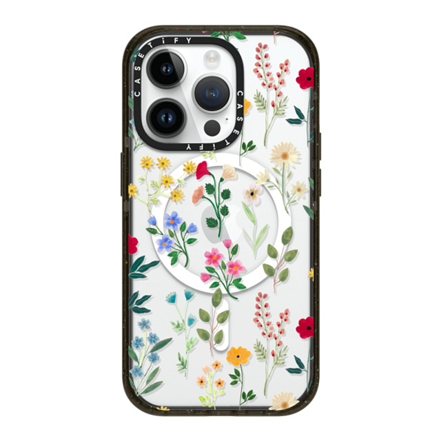 Artiisan x CASETiFY iPhone 14 Pro ケース ブラック インパクトケース MagSafe対応 Spring Botanicals 2