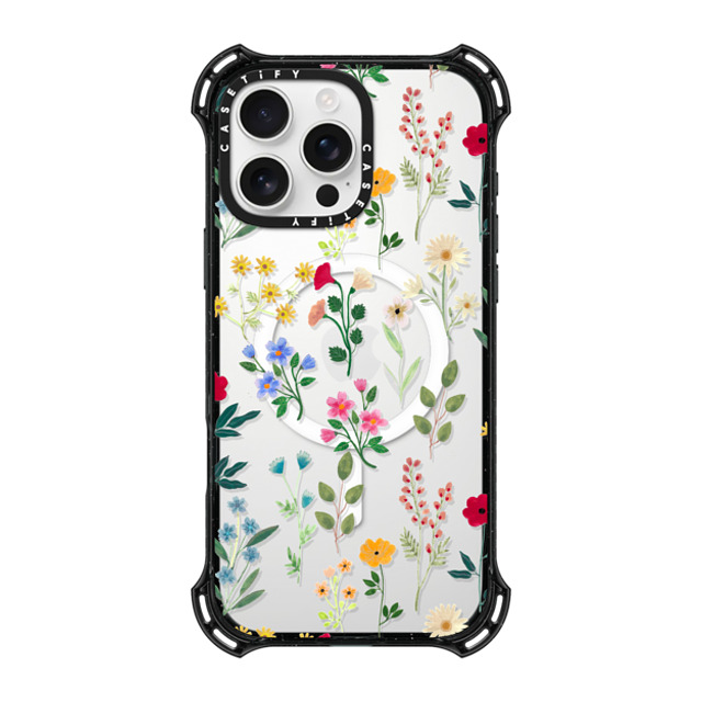 Artiisan x CASETiFY iPhone 16 Pro Max ケース ブラック バウンスケース Spring Botanicals 2