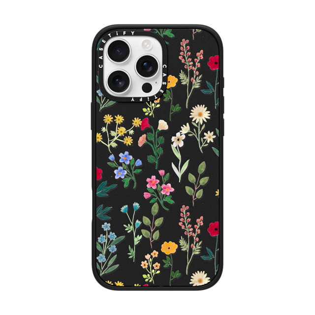 Artiisan x CASETiFY iPhone 16 Pro Max ケース マットブラック インパクトケース MagSafe対応 Spring Botanicals 2