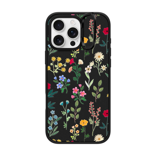 Artiisan x CASETiFY iPhone 16 Pro Max ケース マットブラック インパクトリングスタンドケース MagSafe対応 Spring Botanicals 2