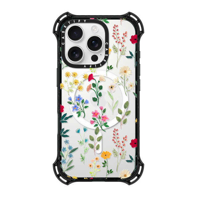 Artiisan x CASETiFY iPhone 16 Pro ケース ブラック バウンスケース Spring Botanicals 2