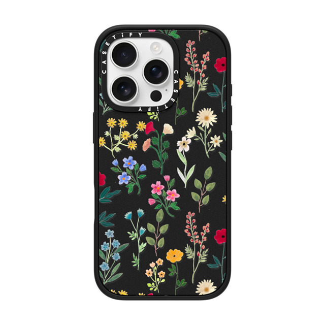 Artiisan x CASETiFY iPhone 16 Pro ケース マットブラック インパクトケース MagSafe対応 Spring Botanicals 2