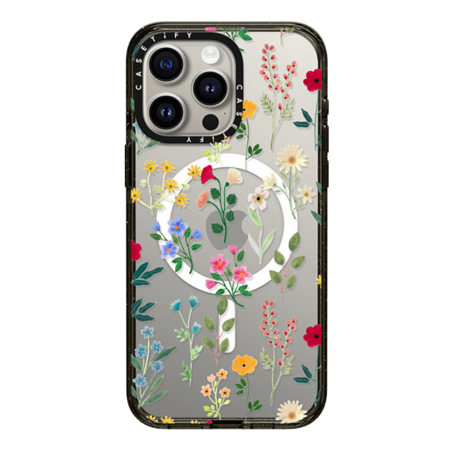 Artiisan x CASETiFY iPhone 15 Pro Max ケース ブラック インパクトケース MagSafe対応 Spring Botanicals 2