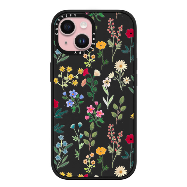 Artiisan x CASETiFY iPhone 15 ケース マットブラック インパクトケース MagSafe対応 Spring Botanicals 2