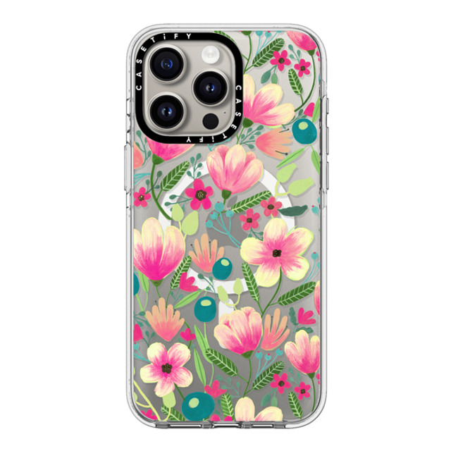 Artiisan x CASETiFY iPhone 15 Pro Max ケース クリア クリア ケース MagSafe対応 Pink Blooming