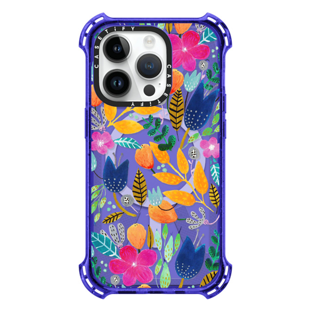 Artiisan x CASETiFY iPhone 14 Pro Case Peri Purple バウンスケース Flower Mayhem Artiisan x CASETiFY iPhone 14 Pro Case Peri Purple バウンスケース Flower Mayhem