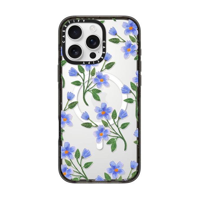 Artiisan x CASETiFY iPhone 16 Pro Max Case Floral,Pattern ブラック インパクトケース MagSafe対応 Blue Flowers Mother's Day Artiisan x CASETiFY iPhone 16 Pro Max Case Floral,Pattern ブラック インパクトケース MagSafe対応 Blue Flowers Mother's Day