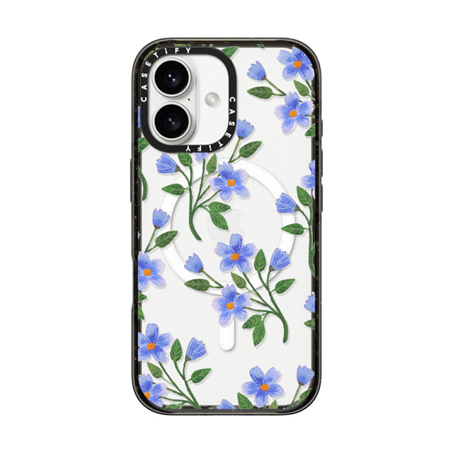 Artiisan x CASETiFY iPhone 16 Case Floral,Pattern Black Impact Case MagSafe Compatible Blue Flowers Mother's Day Artiisan x CASETiFY iPhone 16 Case Floral,Pattern Black Impact Case MagSafe Compatible Blue Flowers Mother's Day