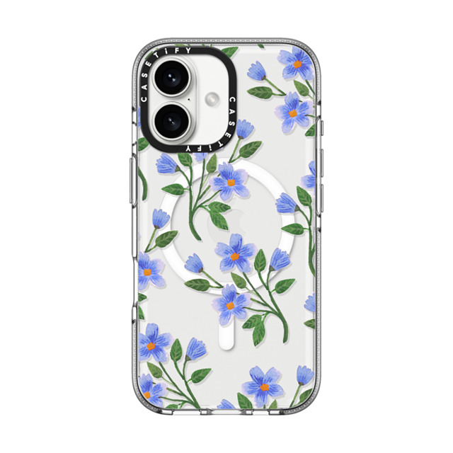 Artiisan x CASETiFY iPhone 16 ケース Floral,Pattern クリア クリア ケース MagSafe対応 Blue Flowers Back to School Artiisan x CASETiFY iPhone 16 ケース Floral,Pattern クリア クリア ケース MagSafe対応 Blue Flowers Back to School