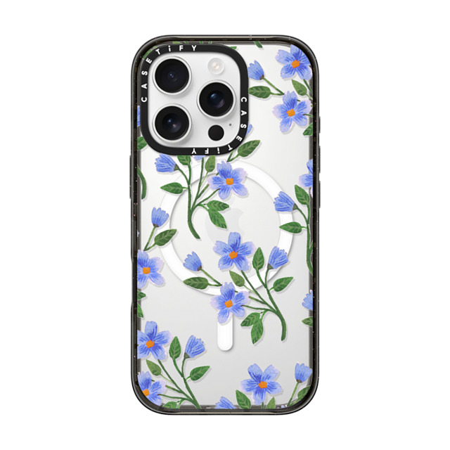 Artiisan x CASETiFY iPhone 16 Pro ケース Floral,Pattern ブラック インパクトケース MagSafe対応 Blue Flowers Back to School Artiisan x CASETiFY iPhone 16 Pro ケース Floral,Pattern ブラック インパクトケース MagSafe対応 Blue Flowers Back to School