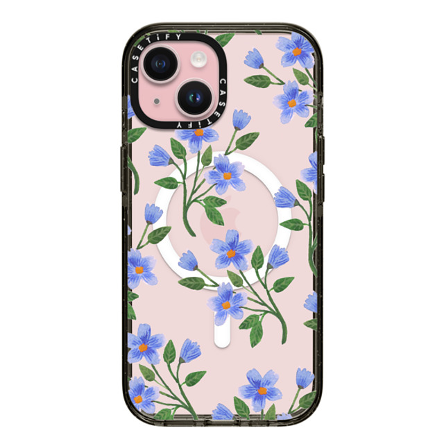 Artiisan x CASETiFY iPhone 15 Case Floral,Pattern Black Impact Case MagSafe Compatible Blue Flowers Mother's Day Artiisan x CASETiFY iPhone 15 Case Floral,Pattern Black Impact Case MagSafe Compatible Blue Flowers Mother's Day