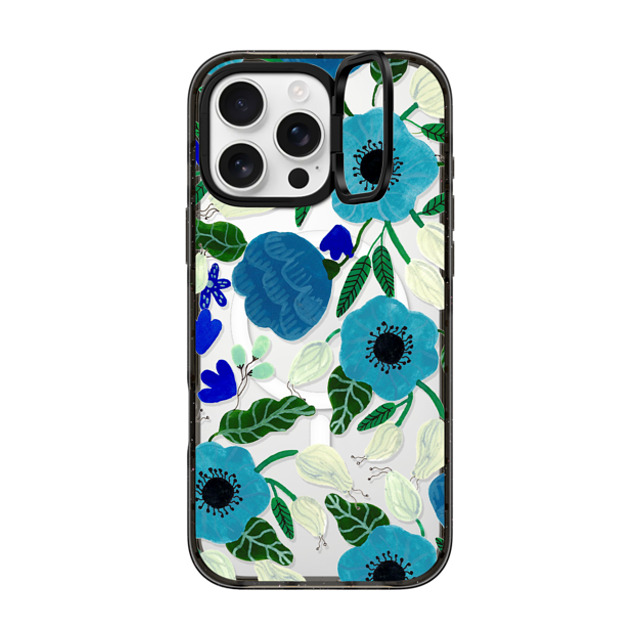 Artiisan x CASETiFY iPhone 16 Pro Max ケース Floral ブラック インパクトリングスタンドケース MagSafe対応 Blue Florals Father's Day Artiisan x CASETiFY iPhone 16 Pro Max ケース Floral ブラック インパクトリングスタンドケース MagSafe対応 Blue Florals Father's Day