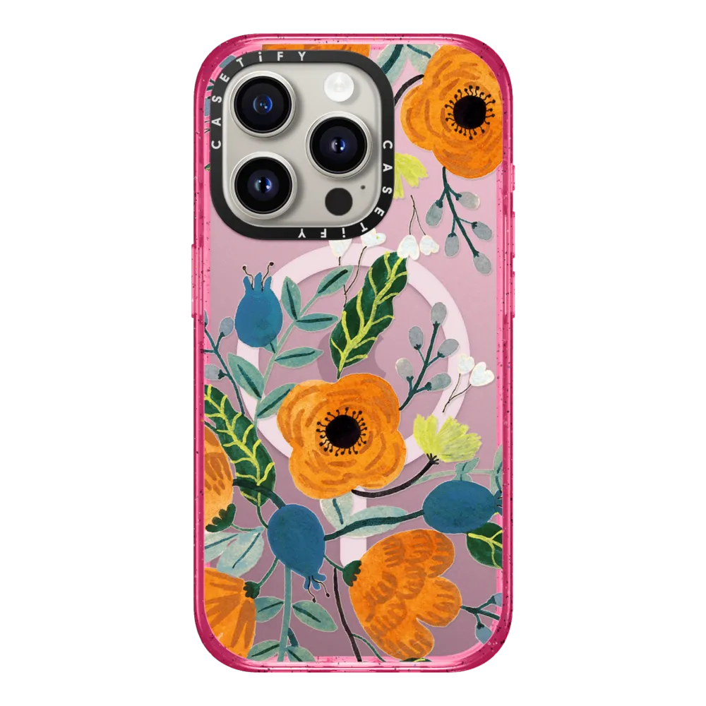 Impact iPhone 15 Pro Case MagSafe Compatible - Floral Design