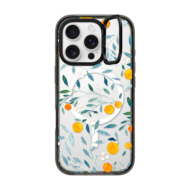 Artiisan x CASETiFY iPhone 16 Pro ケース ブラック インパクトリングスタンドケース MagSafe対応 Orange Mania