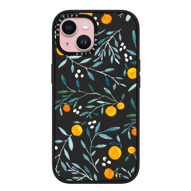 Artiisan x CASETiFY iPhone 15 ケース マットブラック インパクトケース MagSafe対応 Orange Mania