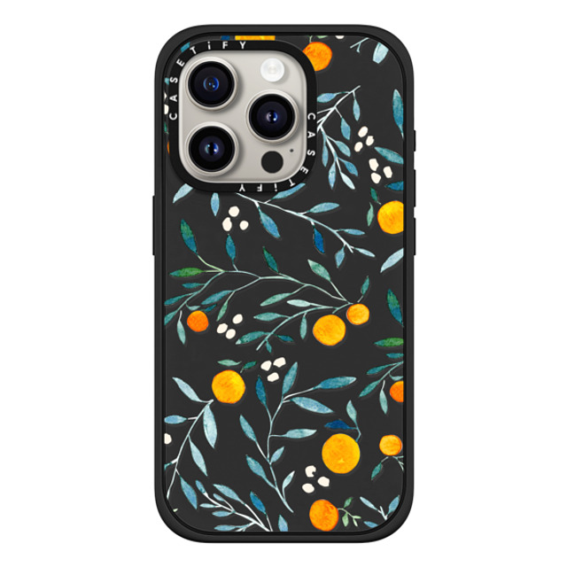 Artiisan x CASETiFY iPhone 15 Pro ケース マットブラック インパクトケース MagSafe対応 Orange Mania