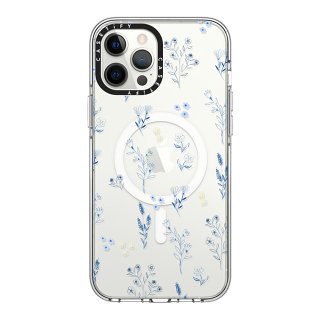 Artiisan x CASETiFY iPhone 12 Pro Max ケース クリア クリア ケース MagSafe対応 Small blue flowers