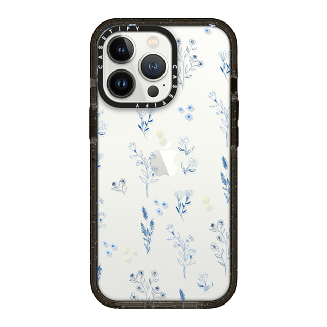 Artiisan x CASETiFY iPhone 13 Pro Case Floral Black インパクトケース Small blue flowers Mother's Day Artiisan x CASETiFY iPhone 13 Pro Case Floral Black インパクトケース Small blue flowers Mother's Day