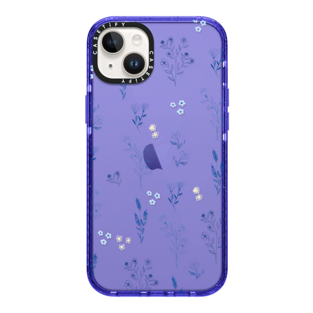 Artiisan x CASETiFY iPhone 14 Plus Case Floral Peri Purple インパクトケース Small blue flowers Mother's Day Artiisan x CASETiFY iPhone 14 Plus Case Floral Peri Purple インパクトケース Small blue flowers Mother's Day