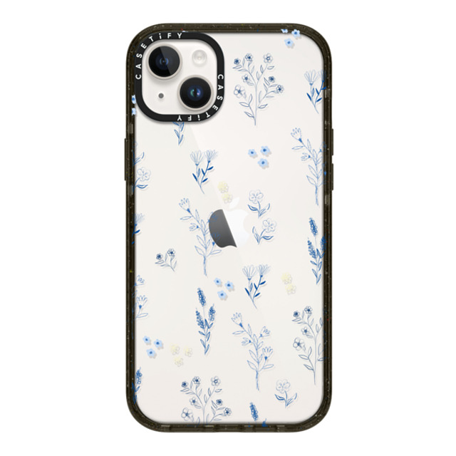 Artiisan x CASETiFY iPhone 14 Plus ケース Floral ブラック インパクトケース Small blue flowers Father's Day Artiisan x CASETiFY iPhone 14 Plus ケース Floral ブラック インパクトケース Small blue flowers Father's Day